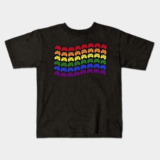 Gamer Gay Pride Flag Rainbow Controllers Kids T-Shirt